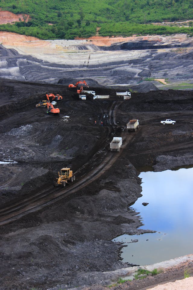 heavy machinery driving on mine